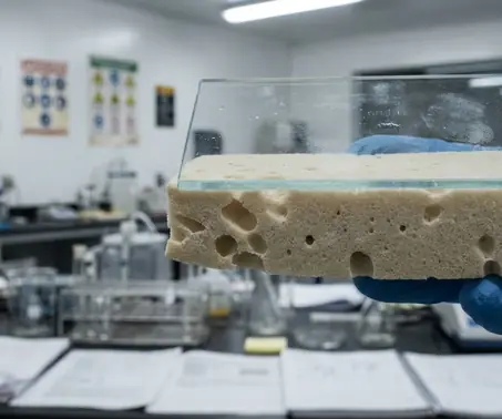 Microscope view or petri dish, scientific context